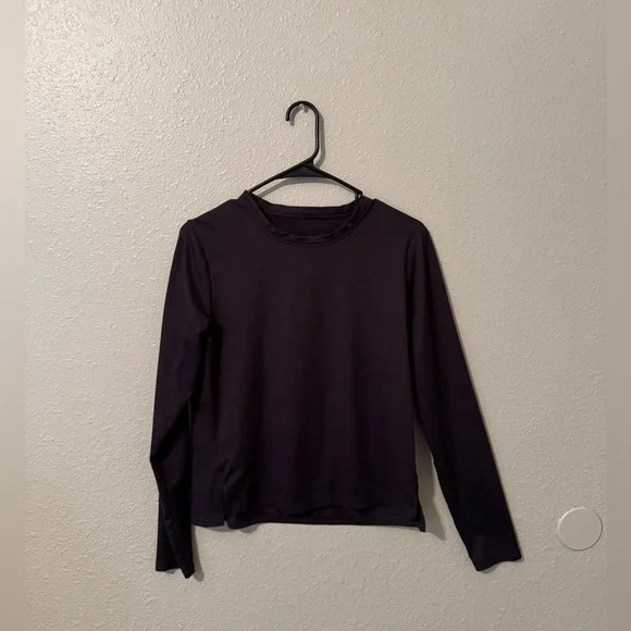 Women's Soft Stretch Long Sleeve Top - All In Motion™ Black size Small - Picture 3 of 5